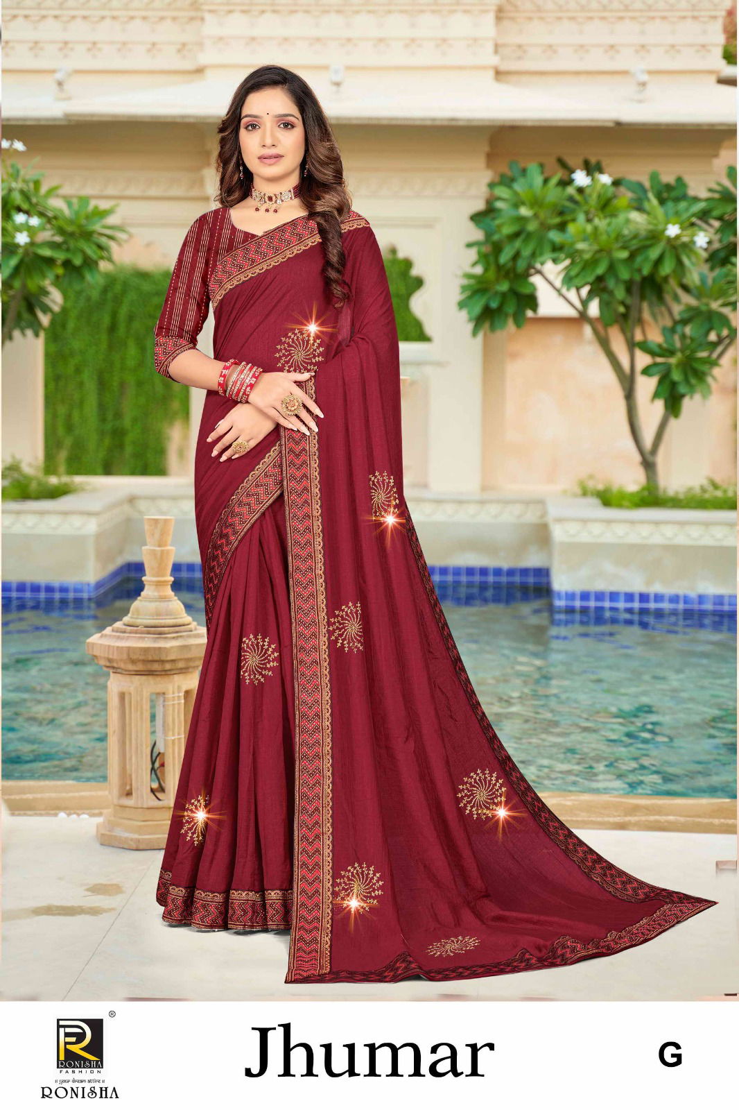 Jhumar A To H By Ronisha Swarovski Work Designer Sarees Wholesale Suppliers In Mumbai
